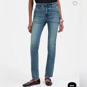 MADEWELL Women’s Midrise Stovepipe Jeans Shealy Wash. Raw Hem Edition.  Size 30